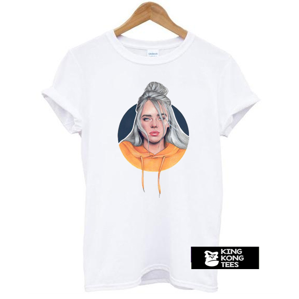 Billie Eilish With Orange hoodie t shirt