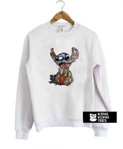 Disney Characters inside Stitch sweatshirt