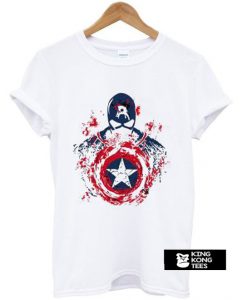 Fashion Marvel Print Captain America t shirt