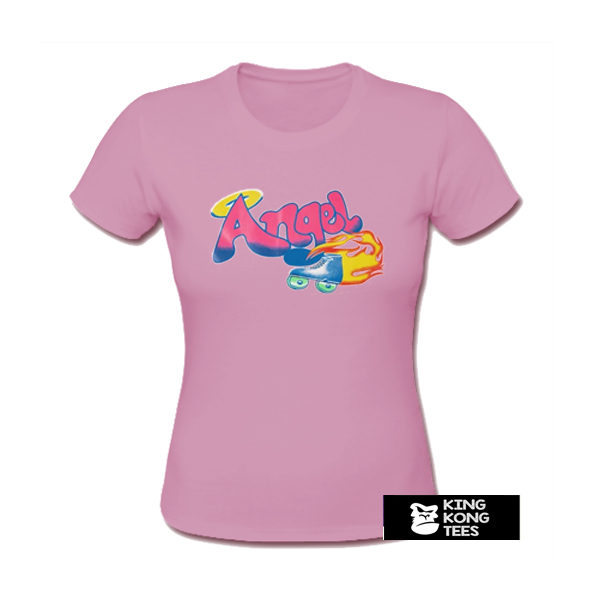 Angel Letter Print Pink t shirt