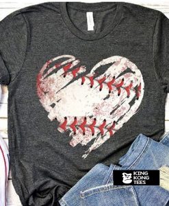 Baseball heart t shirt