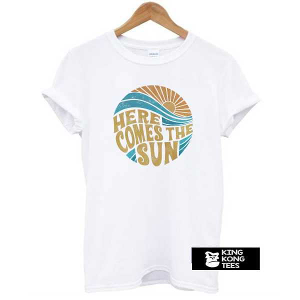 Here comes the sun vintage inspired beach graphic t shirt