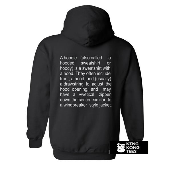 the description of a hoodie back