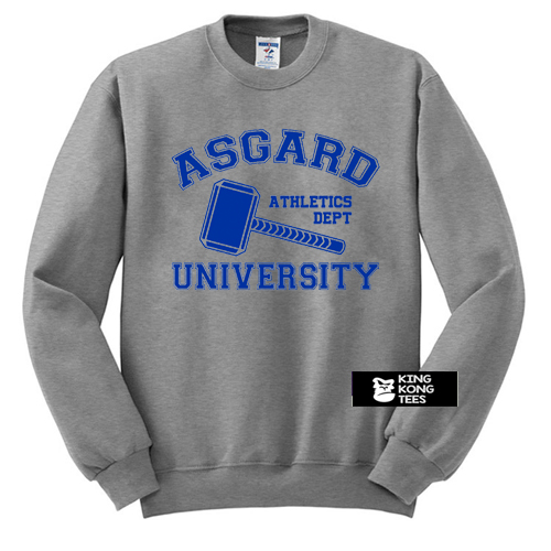 ASGARD UNIVERSITY SWEATSHIRT - INSPIRED BY THOR LOKI AVENGERS