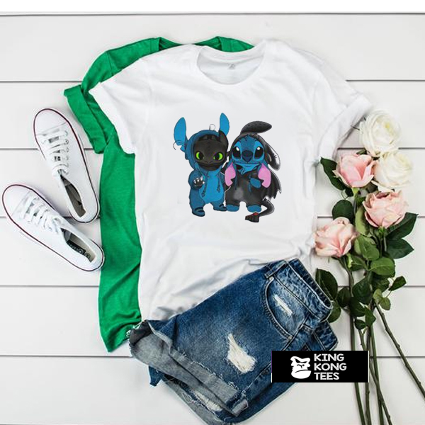 Baby Toothless and baby Stitch t shirt