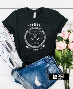 Gothic Moon Phase Witchcraft Cat t shirt