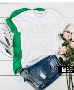 Heartagram Heart Pentagram Love Hate Graphic Band Tee shirt