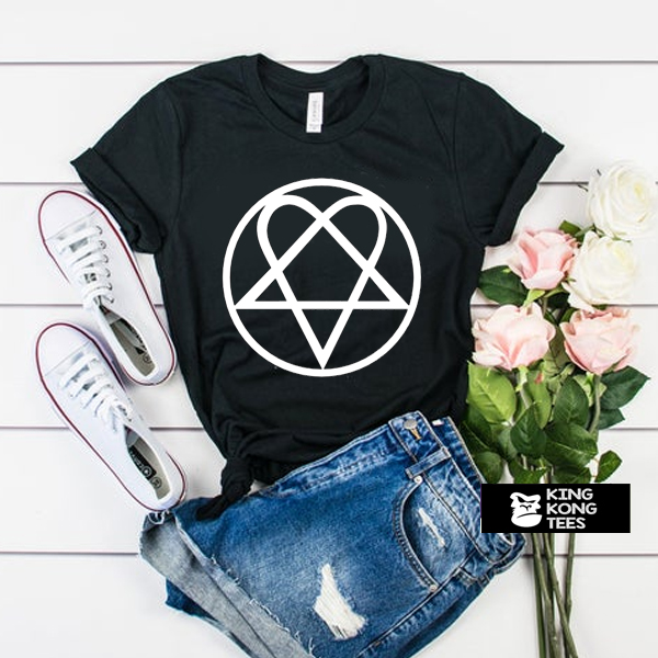 Heartagram Heart Pentagram Love Hate Graphic Band Tee t shirt