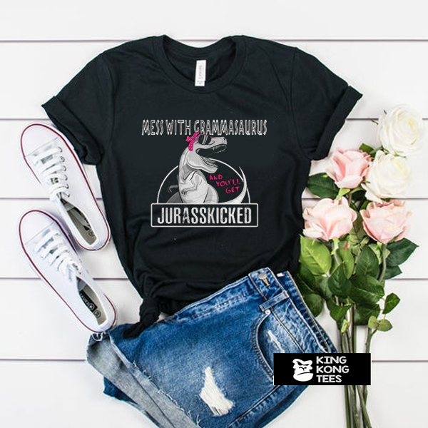 Mess with grammarsaurus and you’ll get Jurasskicked t shirt