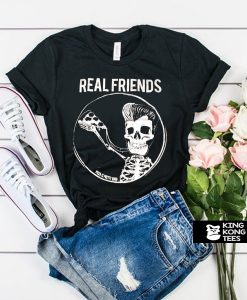 Real Friends Pizza Skeleton tshirt