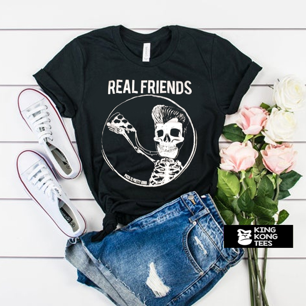 Real Friends Pizza Skeleton tshirt