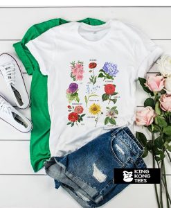 Blooms Botanical Flower Floral Chart t shirt