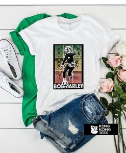 Bob Marley Playing Football Soccer t shirt