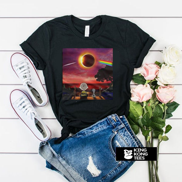 Snoopy and Charlie Brown Pink Floyd Dark Side Of The Moon t shirt