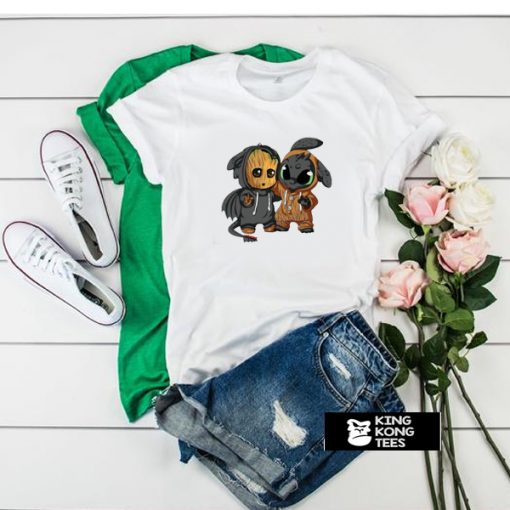 Baby Groot And Toothless t shirt