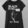Black Flag My Rules Band Tshirt