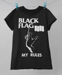 Black Flag My Rules Band Tshirt