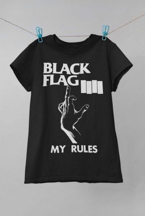 Black Flag My Rules Band Tshirt