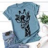 Giraffe Print Graphic Short Sleeve T-Shirt