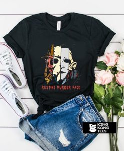 Resting murder face horror movie characters t shirt