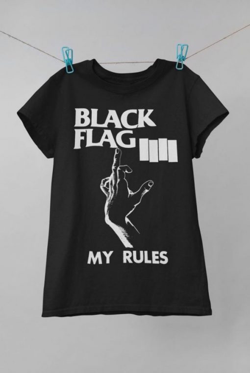 Black Flag My Rules Band t shirt FR05