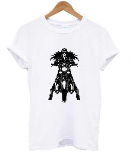 woman motorcycle biker t shirt FR05