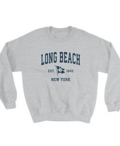 Long Beach New York Sailing Anchor Boat Flag sweatshirt
