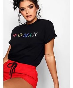 Woman Rainbow graphic t shirt