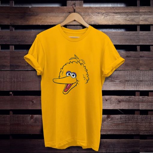 Big Bird Face with Hair Yellow t shirt