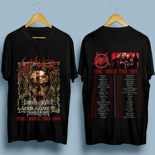 SLAYER The Final World Tour 2019 with dates t shirt