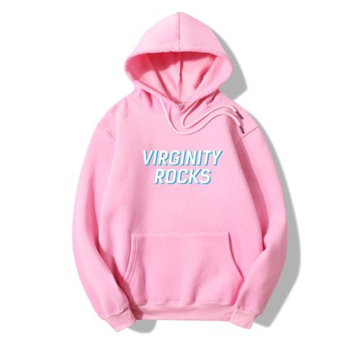 Virginity Rocks Light Pink hoodie