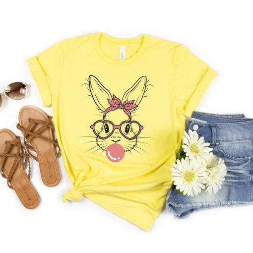 Bunny with Leopard Glasses t shirt