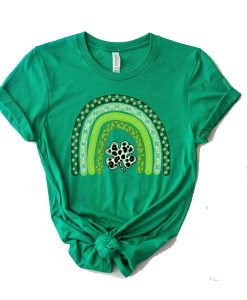 Shamrock Leopard Rainbow St Patrick's Day t shirt