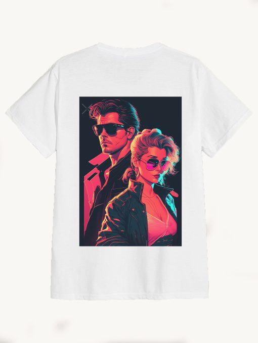 80s Synthwave cyberpunk Couple T-Shirt TPKJ3