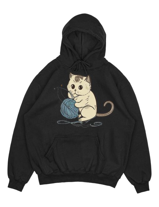 Cat Playing With A Ball Of String Hoodie TPKJ3