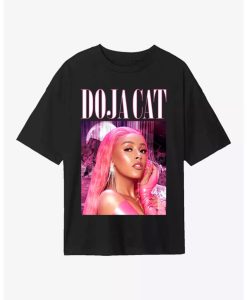 Doja Cat Hot Pink Portrait Boyfriend Fit Girls T-Shirt