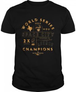 Houston Astros Two-Time World Series Champions Gold Shirt AA